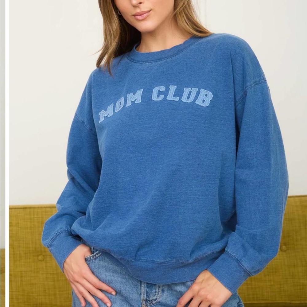 Blu pepper Mom Club Blue Crewneck Sweatshirt